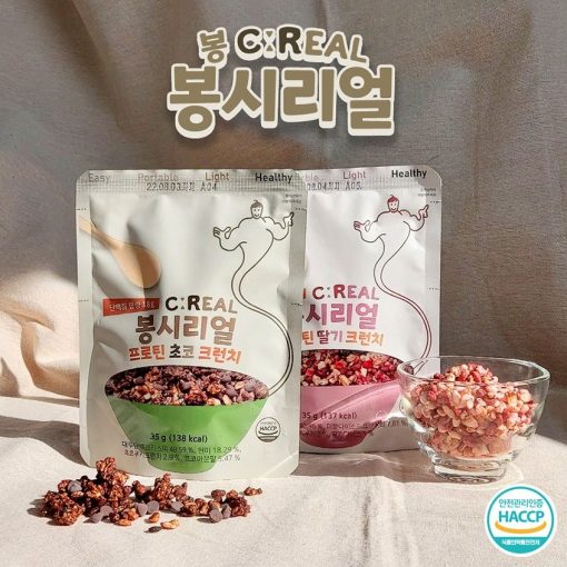 (25%OFF!)袋裝蛋白質麥片2種 35g(朱古力,士多啤梨味)/봉 단백질 시리얼 2종 35g(초코,딸기맛)